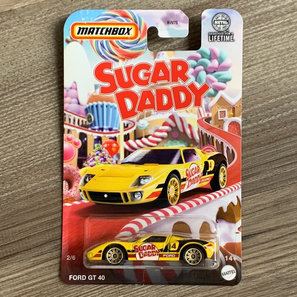 Matchbox Sugar Daddy Ford Gt 40 Yellow Car Candy Series Theme Collectible 🆕